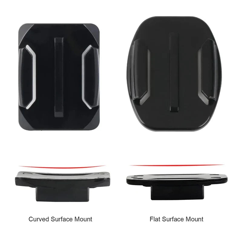 Helmet Adhesive Mount Set for GoPro Hero 8–13, Insta360, DJI & SJCAM – Flat & Curved Sticky Camera Accessories