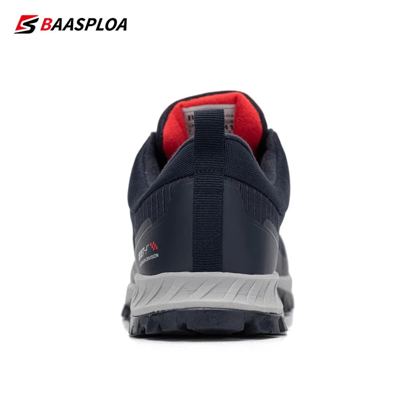 Baasploa Men's Waterproof Hiking Shoes – Anti-Skid, Wear-Resistant Outdoor Sneakers for Travel & Sports