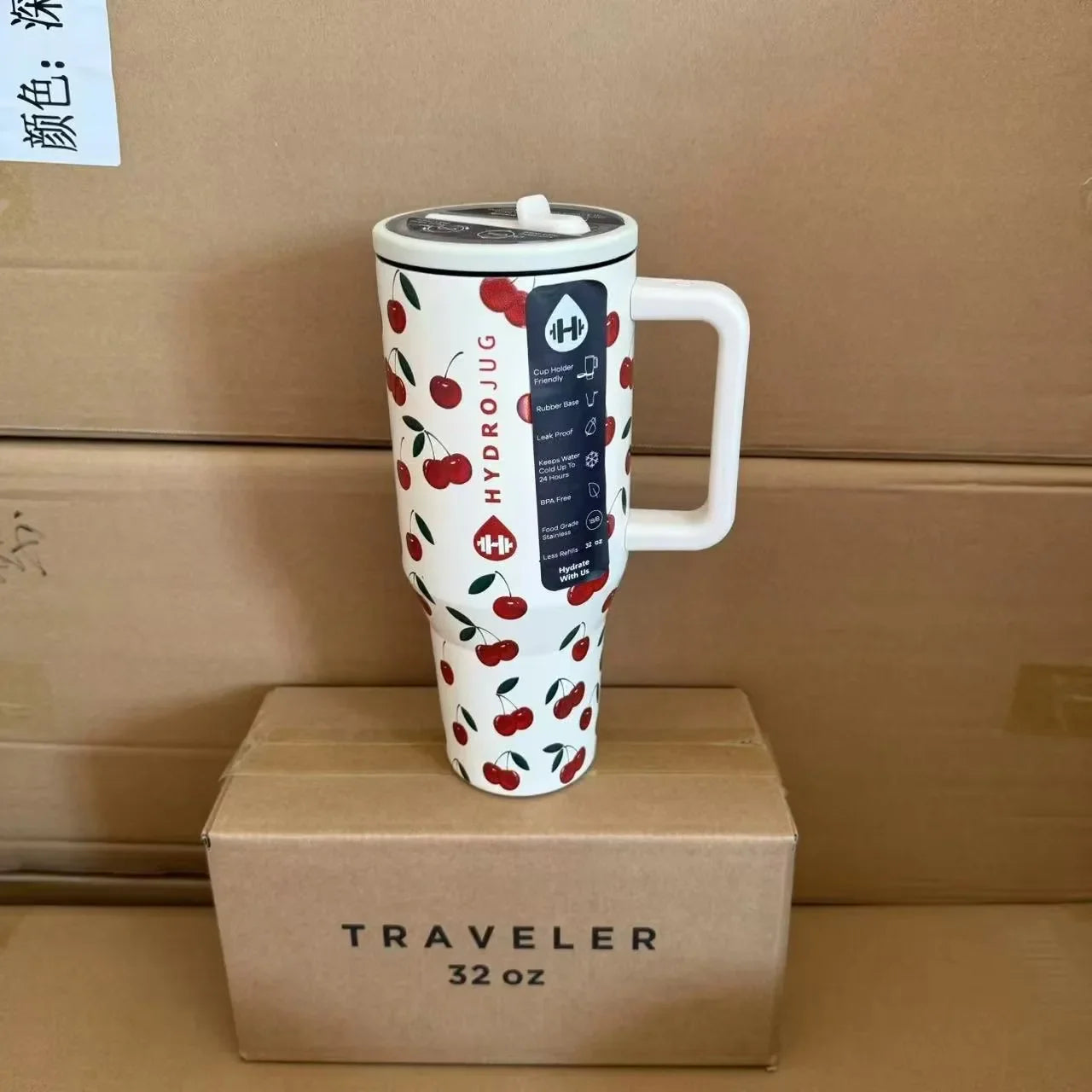HydroJug 32oz/40oz Traveler Tumbler — Stainless Steel Vacuum Insulated Car Mug with Straw Lid & Double Wall Thermal Iced Design