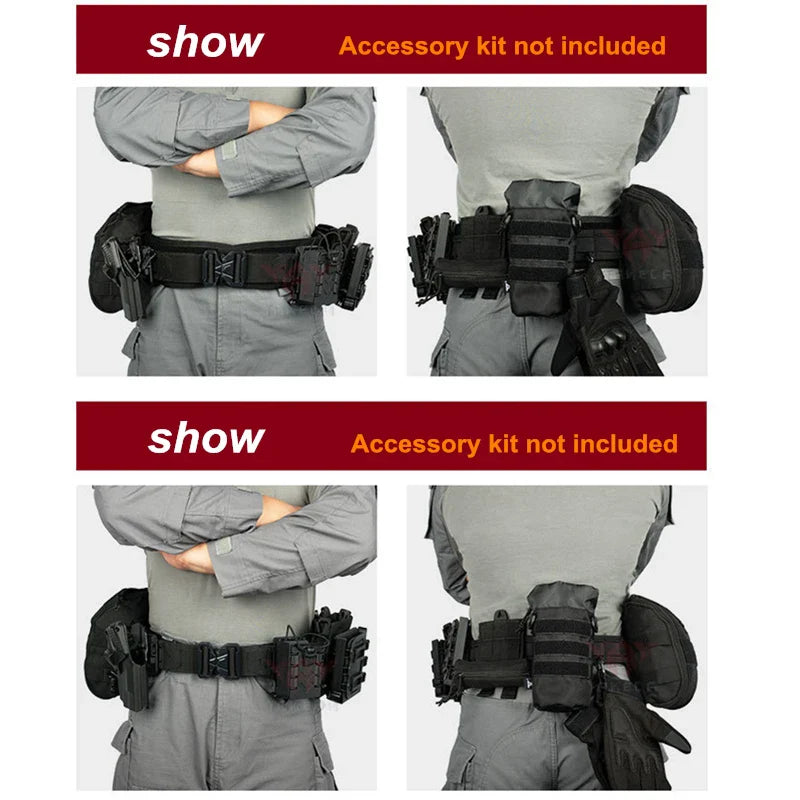 YAKEDA Battle Molle Riggers Belt – Heavy-Duty 3-in-1 Tactical Duty Belt with Anti-Slip Pad & Inner Belt