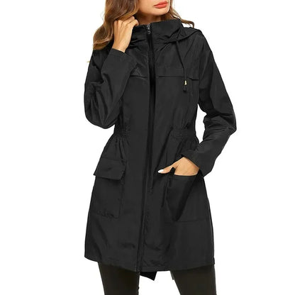 Women’s Lightweight Raincoat - Waterproof Hooded Windbreaker for Hiking & Travel