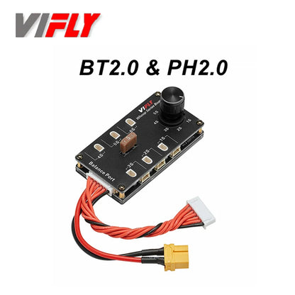 VIFLY Whoop Series 6-Port 1S Lipo Battery Balance Charging Board – XT60 Input for PH2.0, BT2.0, GNB27 FPV TinyWhoop