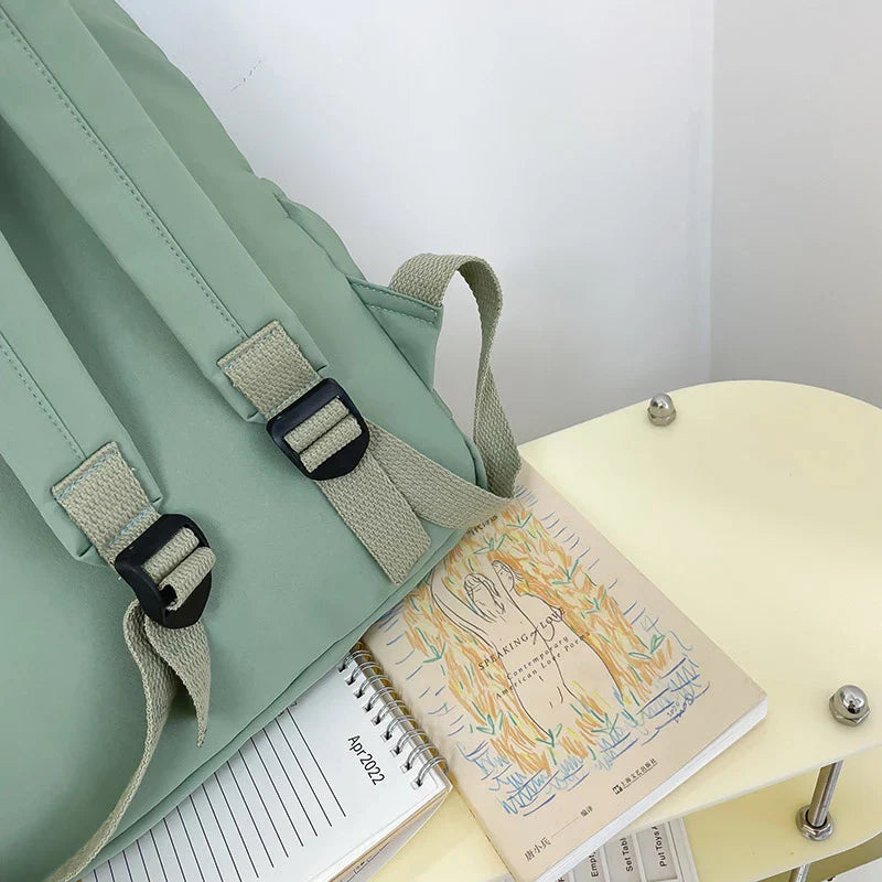 Simple Solid Color Casual Backpack | Lightweight Multifunctional Bag for School & Travel