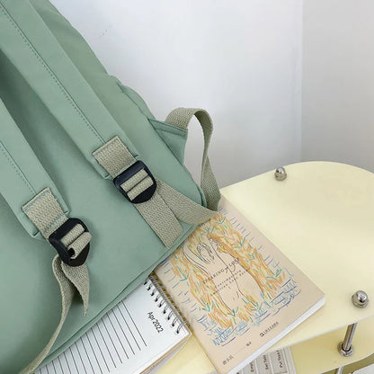 Simple Solid Color Casual Backpack | Lightweight Multifunctional Bag for School & Travel