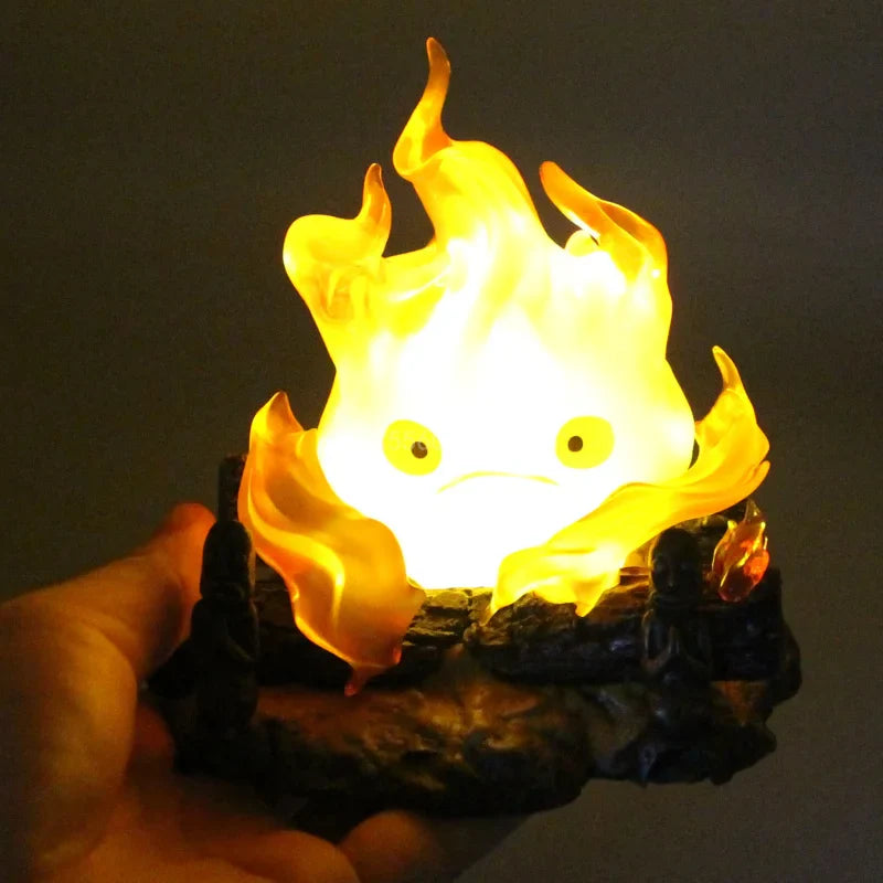 Calcifer 12cm PVC Figure – Kawaii Action Figurine with Light, Desktop Decoration & Kids Birthday Gift