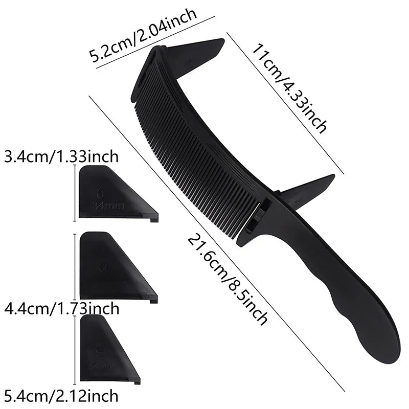 New Style Professional Barber Hair Cutting Curved Positioning Comb - Adjustable S Arc Design Hair Clipper Comb - Hairdresser Tools
