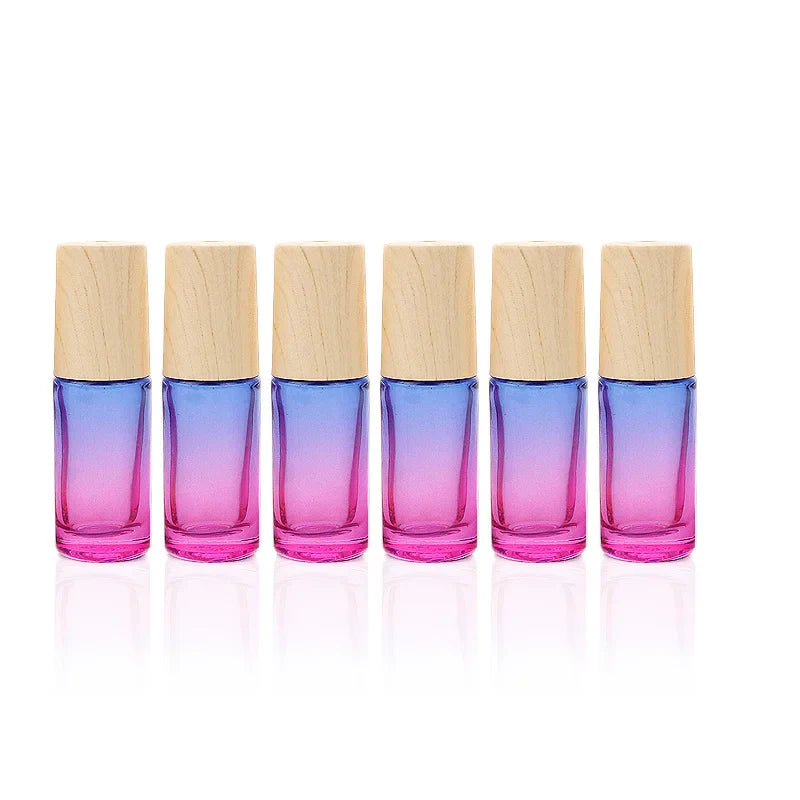 5/10/20/30/50pcs 5ml Glass Roll-On Bottles — Gradient Empty Roller Ball Bottles for Essential Oils & Travel