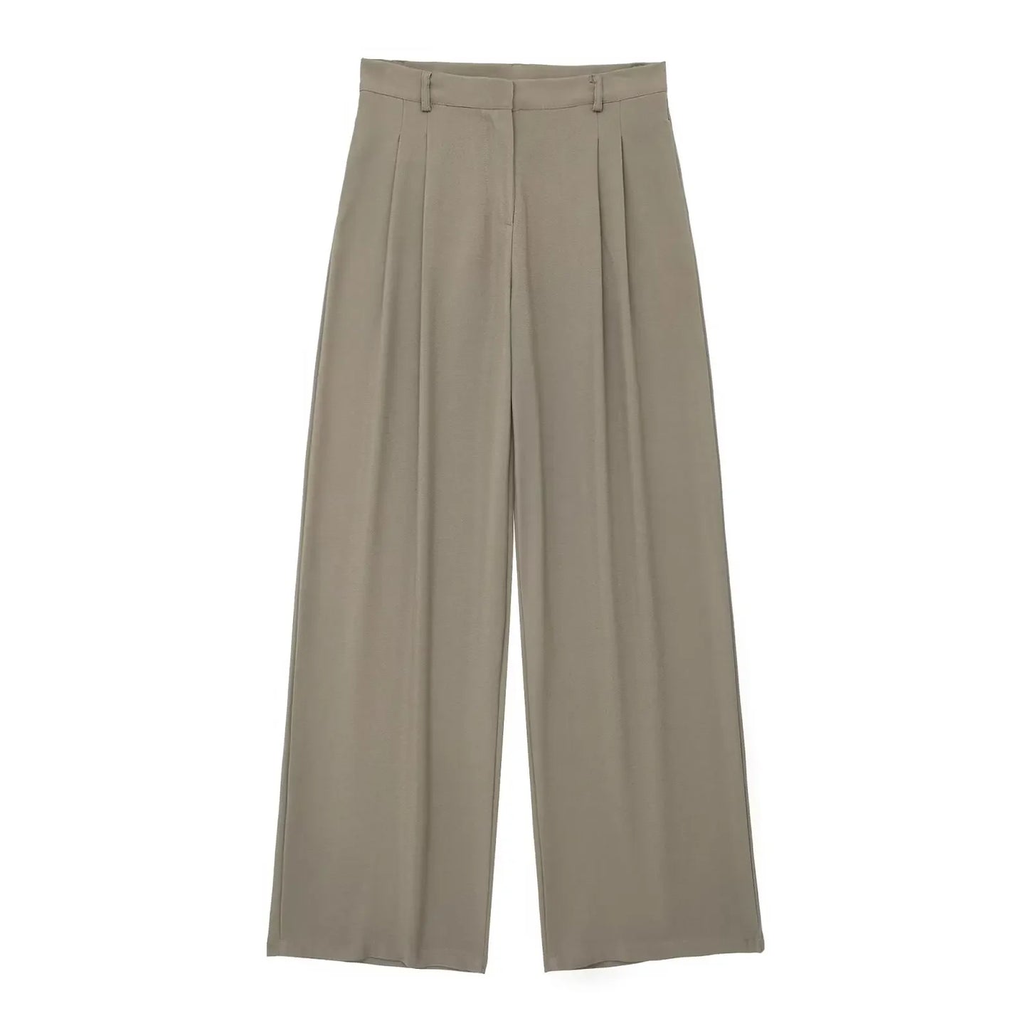 TRAFZA Women’s 2-Piece Set — Sleeveless Halter Vest Top with High-Waist Wide Leg Pants & Zipper Pockets