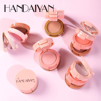Handaiyan 3-in-1 Eyeshadow, Highlighter & Blusher Palette – Moonlight Stone Glitter Powder for Face & Nose
