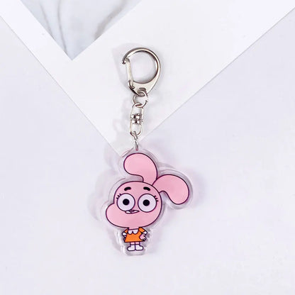 The Amazing World of Gumball Keychain — Cute Anime Acrylic Bag Charm & Backpack Pendant, Perfect Gift for Fans