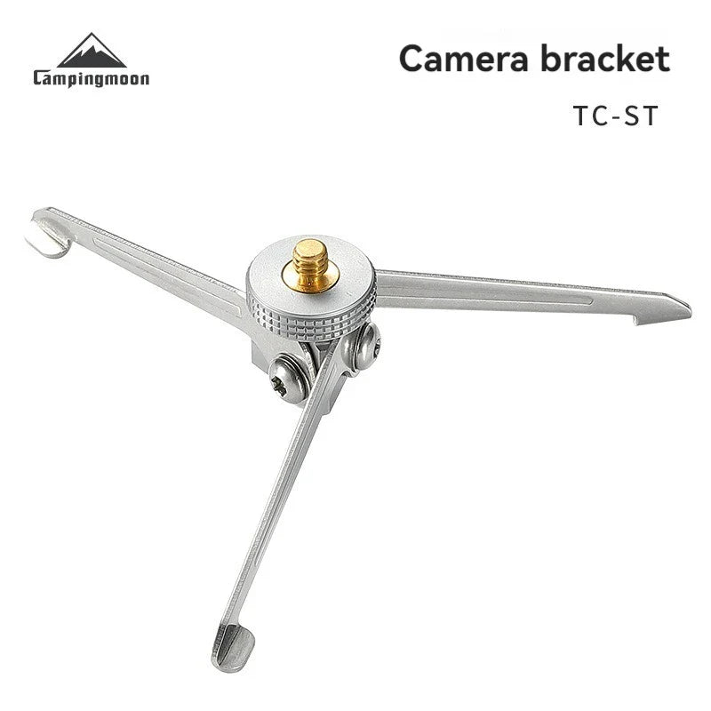 CAMPINGMOON TC-ST Stainless Steel Camera & Light Stand – Foldable Aluminum Tripod for Camping