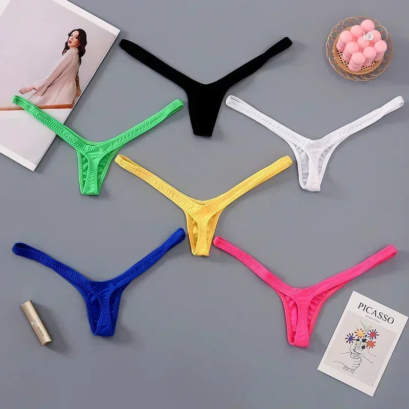 Sexy Deep V Thong: Women's Breathable Low Waist Mini Panties | Hot Bikini Bottoms for Female Underwear