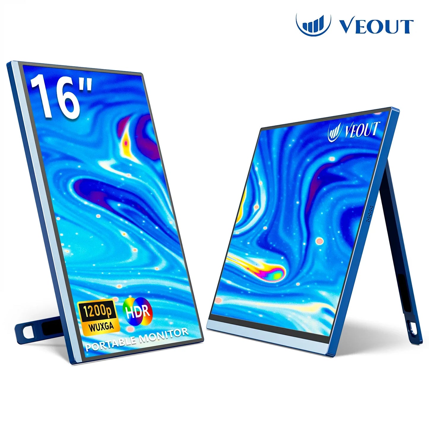 VEOUT 16-Inch 60Hz Gaming Portable Monitor – 16:10 IPS 1200P LCD FHD External Display for Laptop & Phone