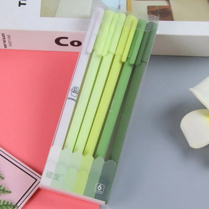 6-Piece Lytwtw Morandi Color Gel Pen Set – Cute Creative Kawaii Pens for Office & School Supplies