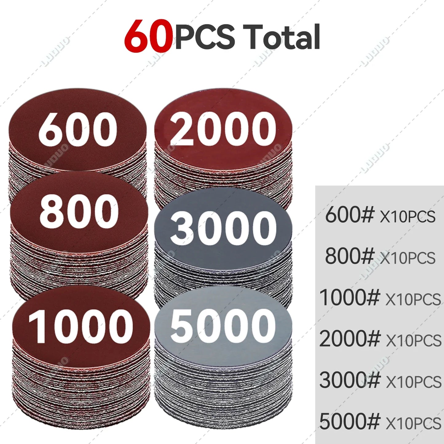 Car Detailing Sandpaper Discs – Hook & Loop Polishing Pads for Headlight Restoration, Metal & Wood Sanding, Auto Surface Finishing Sheets