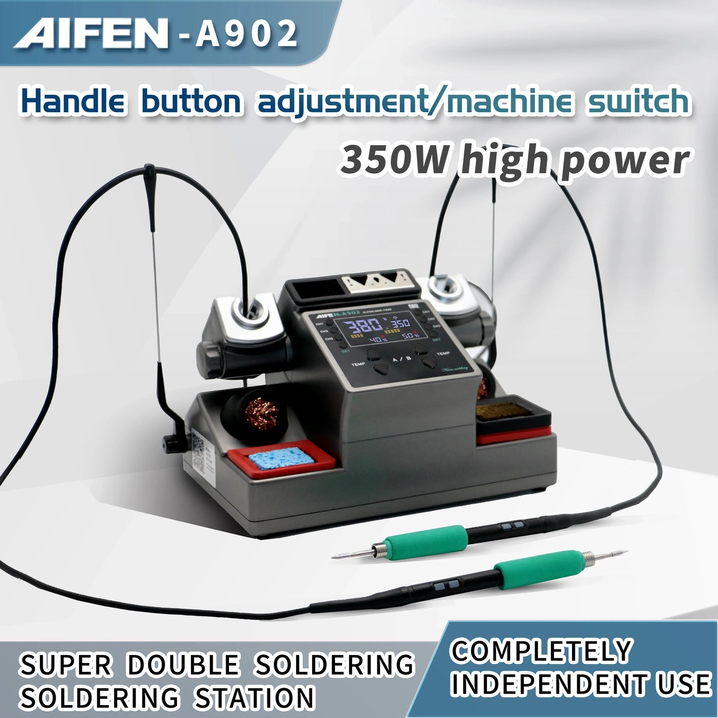 AIFEN A902 Soldering Station – Double Station C115, C210, C245 for Cell-Phone PCB & IC Repair Soldering Tools