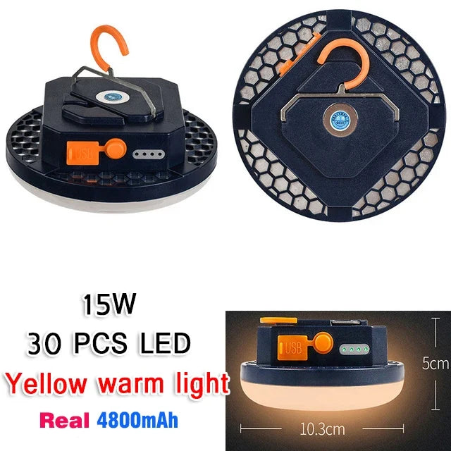 13500mAh 60W Rechargeable LED Camping Lantern – Portable Strong Light Flashlight with Magnet, Ultra Bright Tent & Work Repair Lighting for Outdoor Use