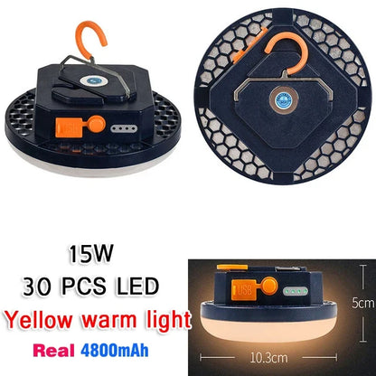 13500mAh 60W Rechargeable LED Camping Lantern – Portable Strong Light Flashlight with Magnet, Ultra Bright Tent & Work Repair Lighting for Outdoor Use