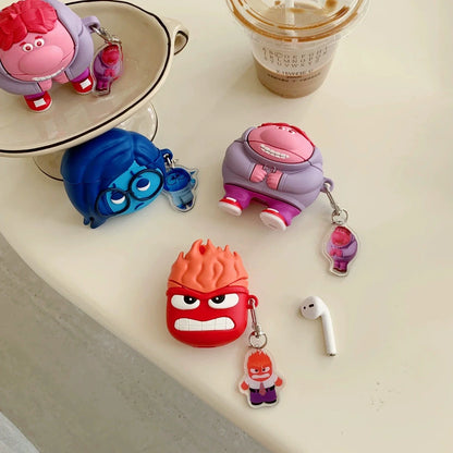 Inside Out Silicone Case for AirPods 1/2/3/4 & Pro/Pro 2 — Anger, Sadness, Embarrassment Cartoon Earphone Cover