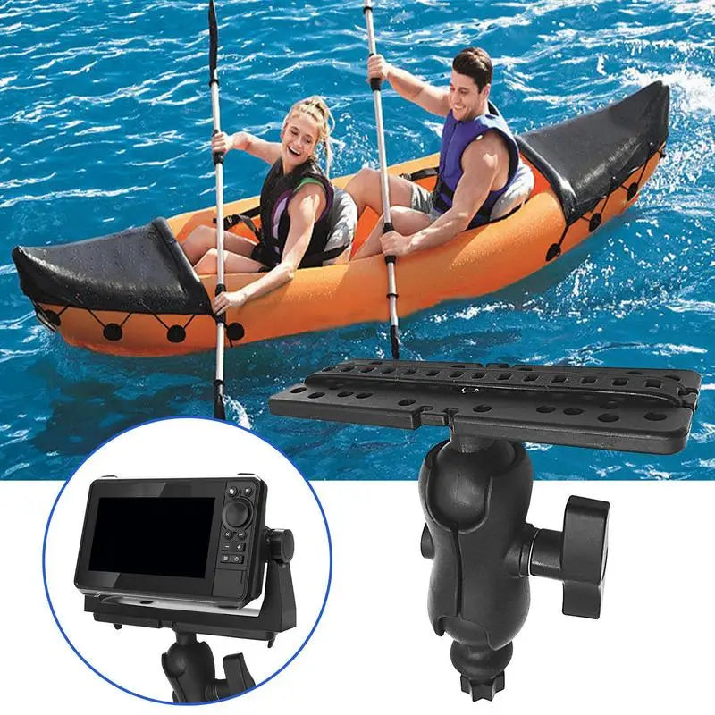 Universal Fish Finder Mounting Plate – 360° Swivel Stand Base for Kayaks & Boats