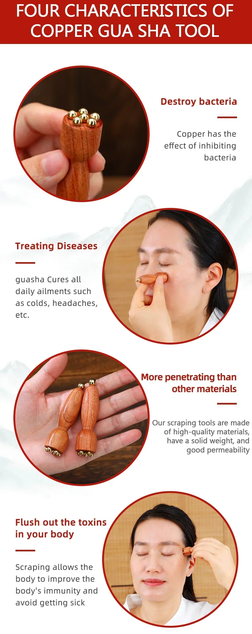 Unlock Radiant Beauty Facial Gua Sha Tool — Professional Brass & Rosewood Eye Relaxation, Spot Treatment & Anti-Aging
