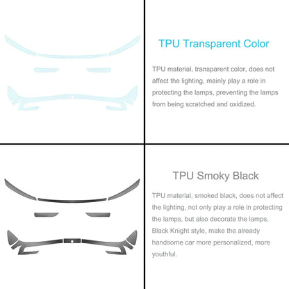 Tesla Model Y 2025 TPU Blackened Headlight & Taillight Protective Film – Juniper Color Changing Film