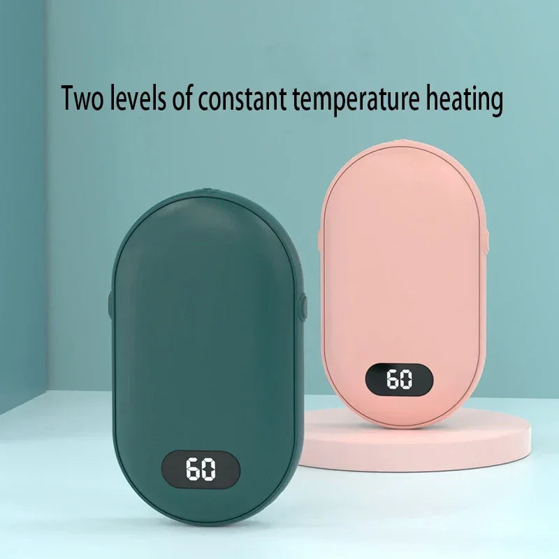 Hand Warmer USB Mobile Power Bank - Charging Electric Hand Heater Warmer with Digital Display - Mini Multi-Function Pocket Warmer