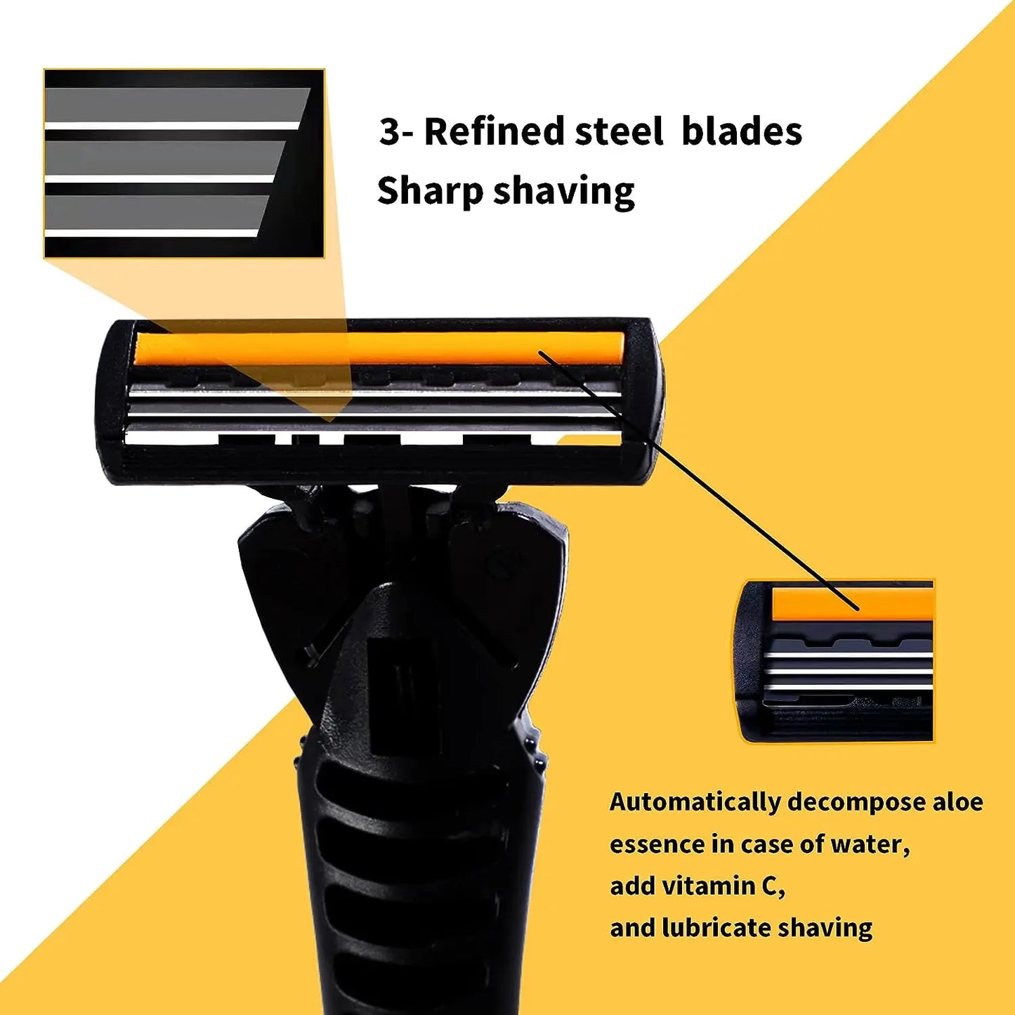 3-Layer Stainless Steel Manual Razor for Men – Washable Travel & Home Shaver for Daily Face Care