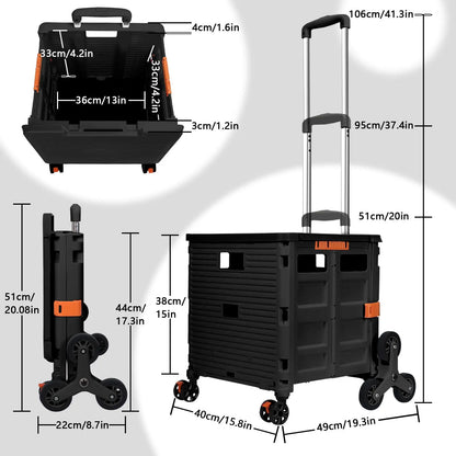 SELORSS Large Capacity Foldable Utility Cart — Portable Outdoor Shopping & Vegetable Basket Cart for Camping & Storage