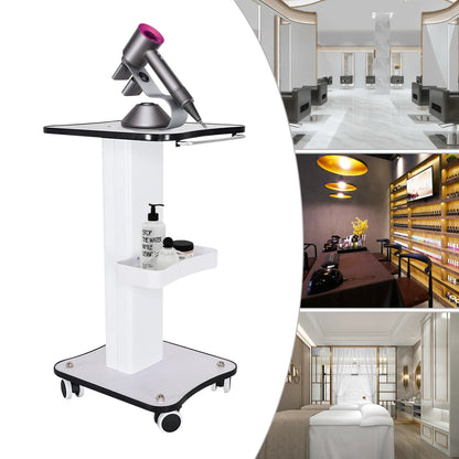 3-Tier Rolling Beauty Salon Trolley – SPA Equipment Stand with Push Handle & Storage Organizer