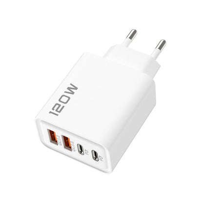 120W 4-Port USB Type-C Fast Charger – Quick Charge Adapter for iPhone, Samsung, Xiaomi