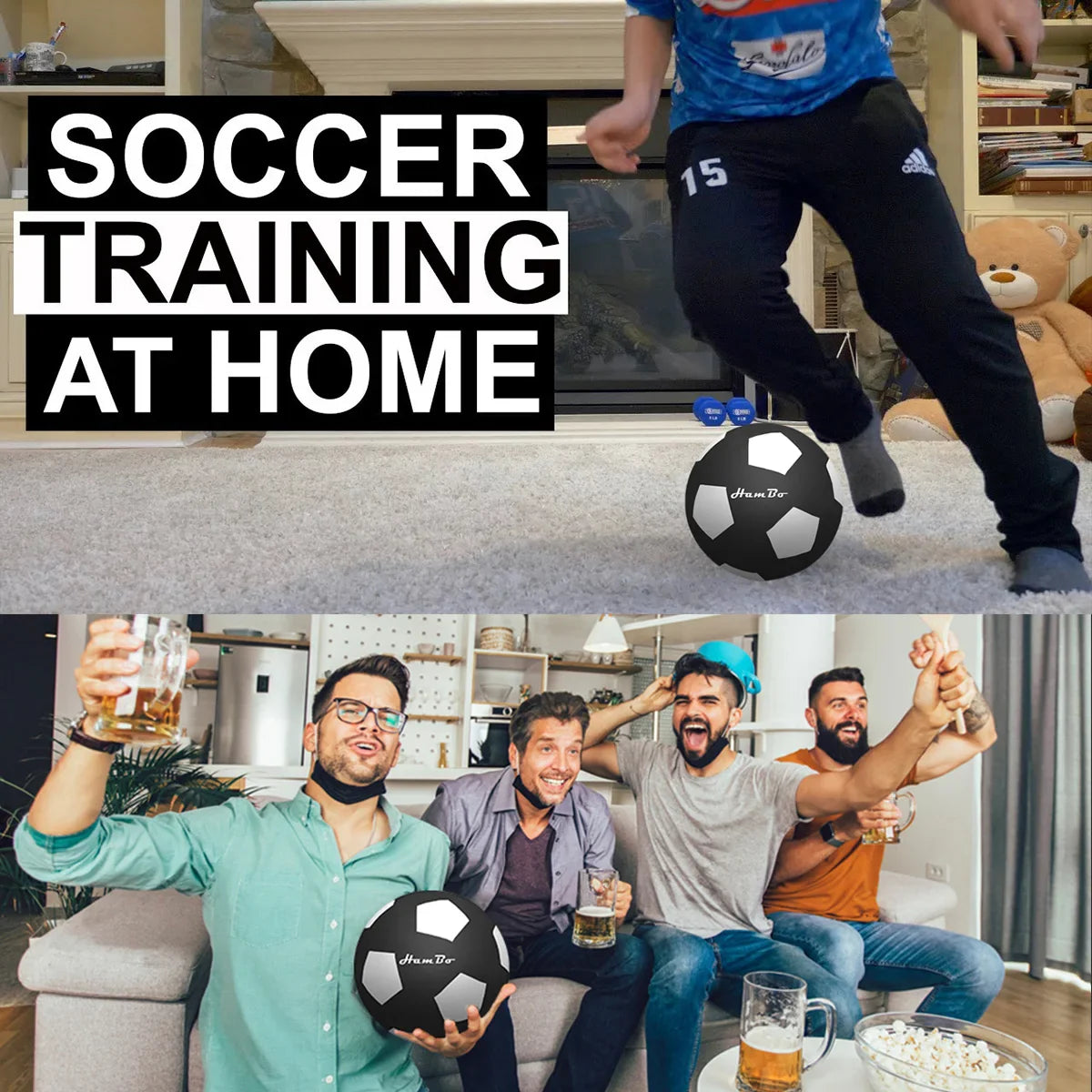 Silent Foam Soccer Ball – Size 3, 5 & 7, Mute Indoor Airless Football for Kids & Adults Fun Sports