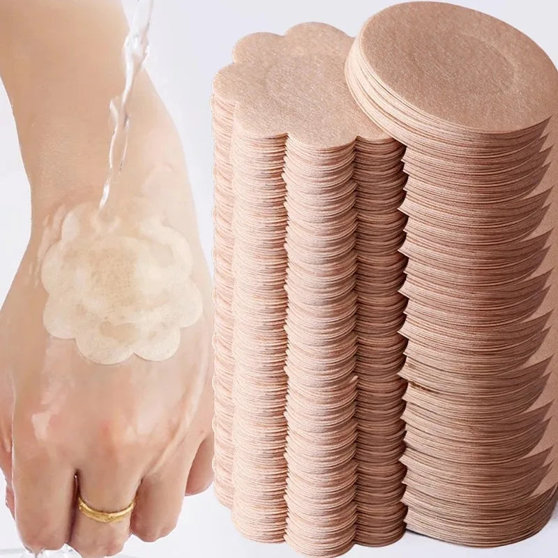 Invisible Nipple Covers - Ultra-Thin Fabric Adhesive Breast Pads for Women, Seamless Everyday Wear