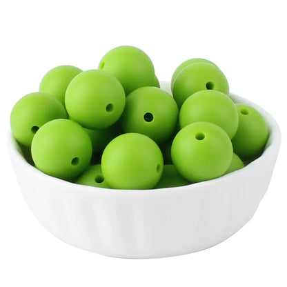 15mm Silicone Beads Set - Colorful Loose Beads for DIY Keychains, Jewelry & Beaded Pen Crafts