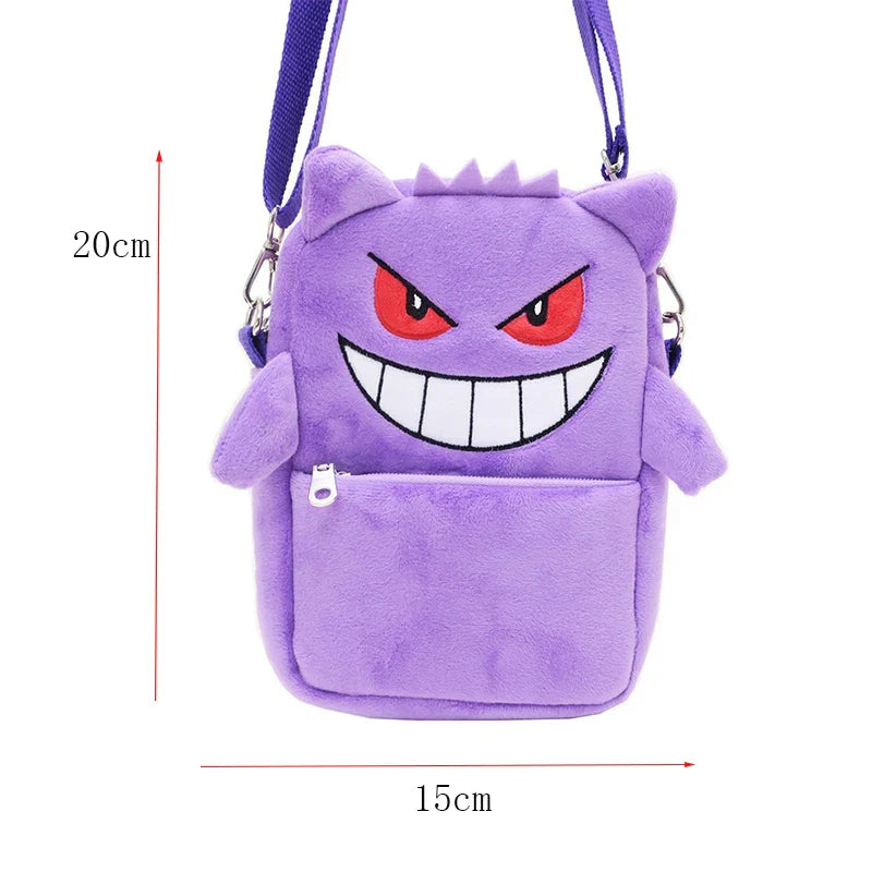 Gengar Mimikyu Snorlax Rowlet Lucario Charmander Plush Backpack — Pokémon Anime Shoulder Bag Toy Doll