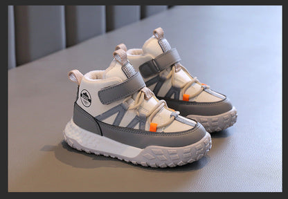 Children’s Autumn Winter Sneakers – Plush Cashmere Lined Sport Shoes for Boys & Girls, Warm Casual Running Flats for Teens