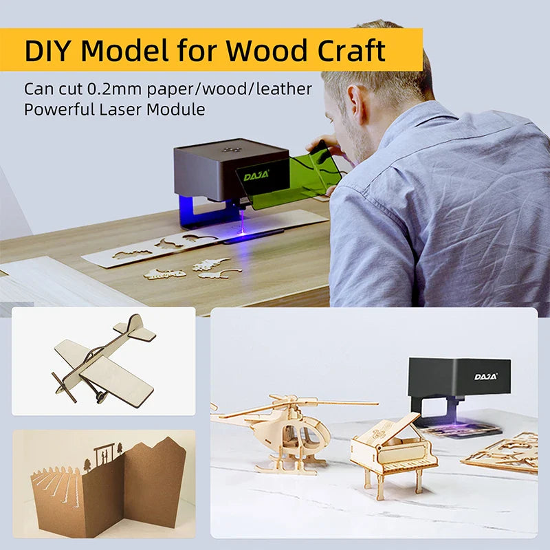 DAJA DJ6 Laser Engraver CNC, 3000mW Mini Laser Engraving Machine, Printer Cutter for Wood, Plastic, DIY Logo Mark