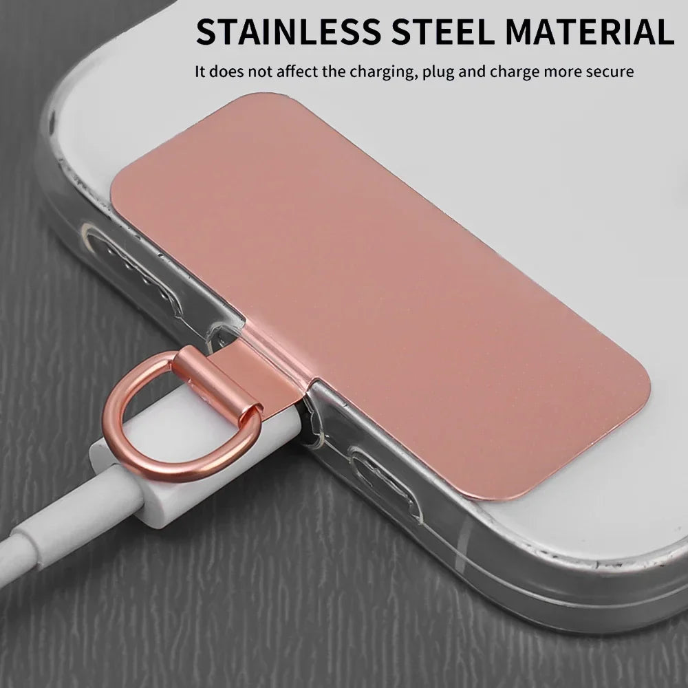 Ultra-Thin Stainless Steel Phone Tether Patch - 4/1PCS Replacement Cellphone Strap Parts for Lanyard Safety Connection