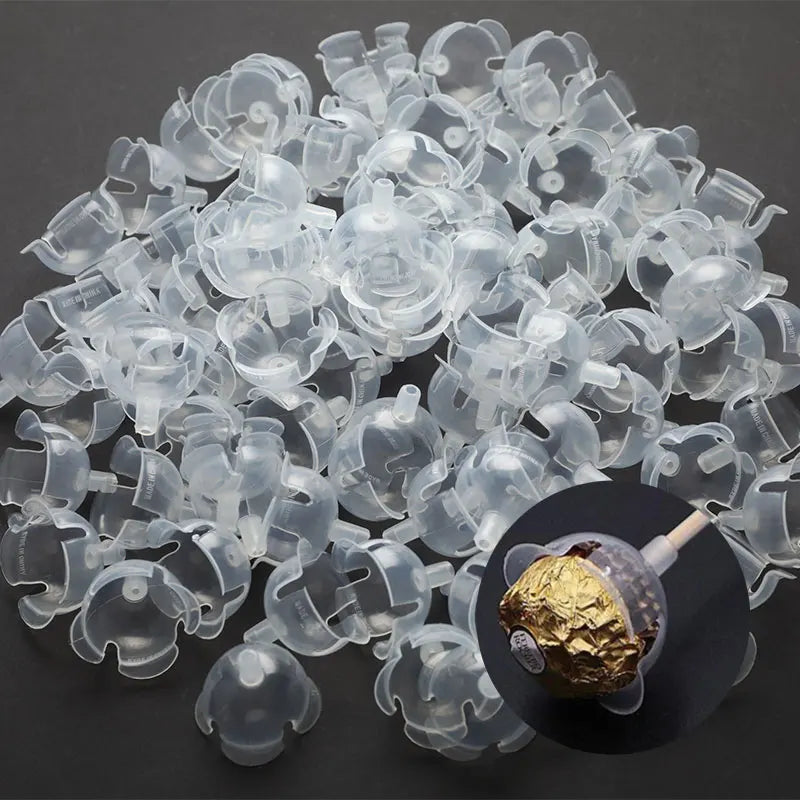 50pcs Chocolate Ball Holder Cases – Flower Candy Bouquet DIY Bases for Decorative Chocolates with Flowers