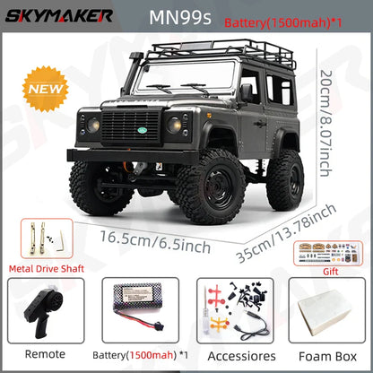 MN99s MN98 1:12 RC Rock Crawler – 2.4G 4WD Defender RTR Remote Control Car, 1/12 RC Truck Toys