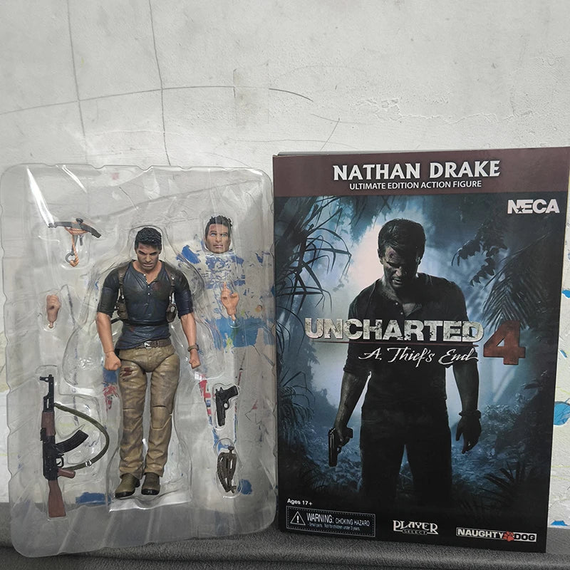 NECA Uncharted 4 Nathan Drake Action Figure – Collectible Toy Model, Creative Gift for Kids