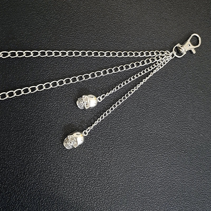 Punk Street Moon & Star Keychain – Goth Skull Rivet Waist Chain for Jeans, Unisex Rock Accessories