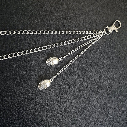 Punk Street Moon & Star Keychain – Goth Skull Rivet Waist Chain for Jeans, Unisex Rock Accessories