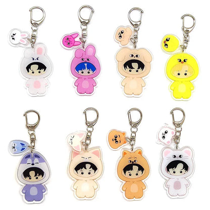 8pcs KPOP Acrylic Keychain Set — Cute Bag Pendants for Fans & Gifts
