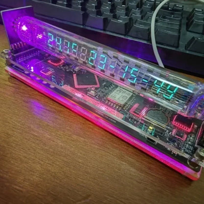 Nixie Tube Table Clock - Vintage Vacuum Tube Digital Glow Clock for Desk, Office & Room Decor