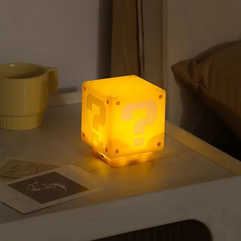 LED Question Mark Brick Night Light — USB Charging Desk Lamp with Music, Perfect Birthday & Xmas Gift