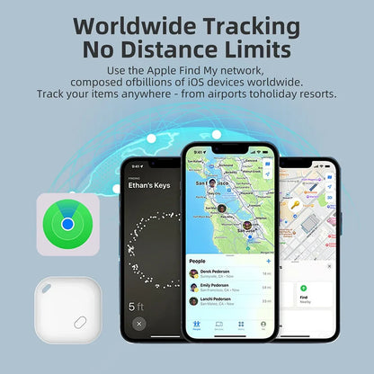 Mini Tracking Device for Apple Find My — Smart iTag Bluetooth GPS Tracker for Keys, Child, Pet & Car, iOS Compatible