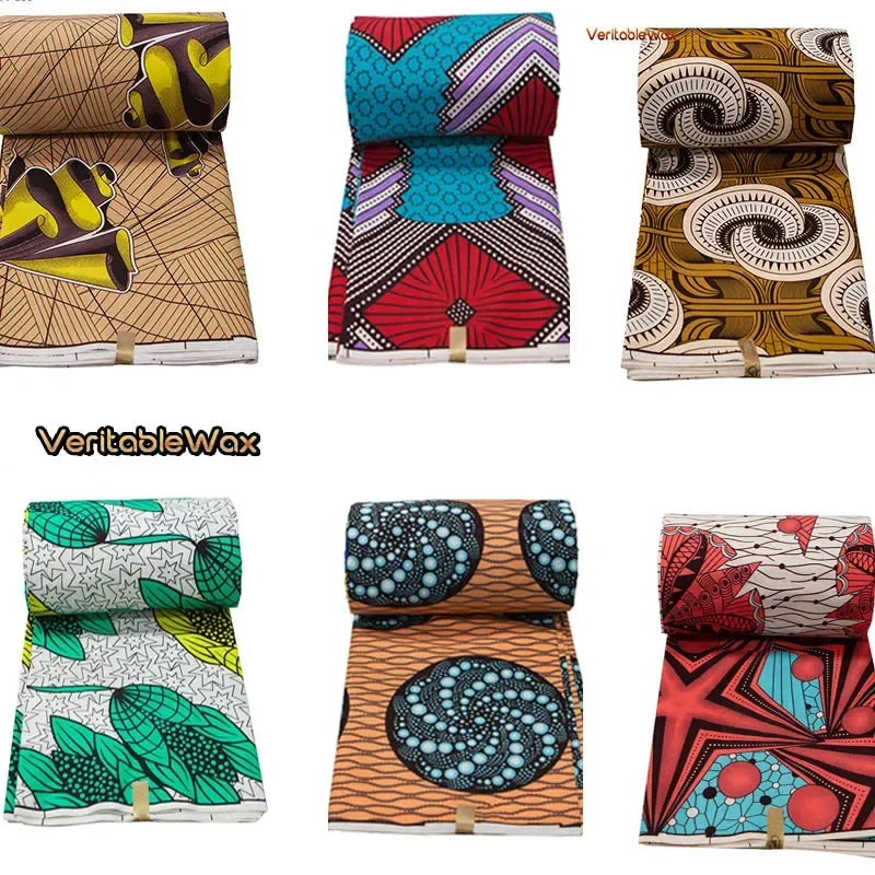 African Nigerian Batik Wax Print Fabric - High Quality Polyester Ankara Sewing Cloth A-7