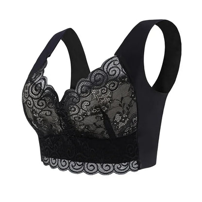 Ice Silk Seamless Lace Bra Top — No Steel Ring Comfortable Support Underwear, Large Size Sleep Bra Vest Bralette