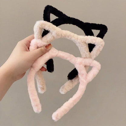 Cat Ear Plush Headband - Cute Large-Size Hair Accessory for Women, Party Dress-Up and Everyday Wear